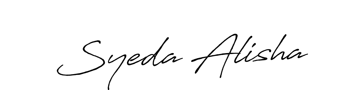 Use a signature maker to create a handwritten signature online. With this signature software, you can design (Antro_Vectra_Bolder) your own signature for name Syeda Alisha. Syeda Alisha signature style 7 images and pictures png