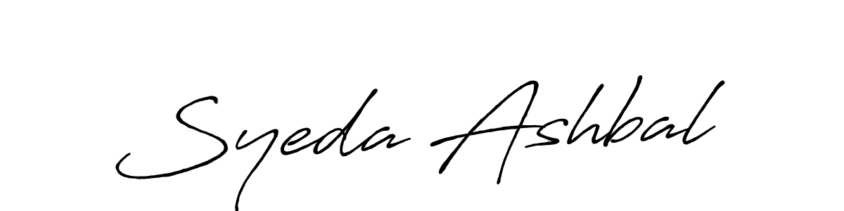 Create a beautiful signature design for name Syeda Ashbal. With this signature (Antro_Vectra_Bolder) fonts, you can make a handwritten signature for free. Syeda Ashbal signature style 7 images and pictures png