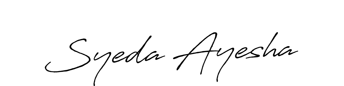 You can use this online signature creator to create a handwritten signature for the name Syeda Ayesha. This is the best online autograph maker. Syeda Ayesha signature style 7 images and pictures png