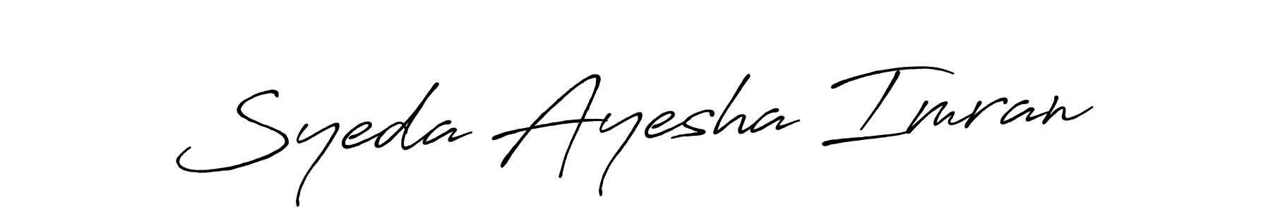 Design your own signature with our free online signature maker. With this signature software, you can create a handwritten (Antro_Vectra_Bolder) signature for name Syeda Ayesha Imran. Syeda Ayesha Imran signature style 7 images and pictures png