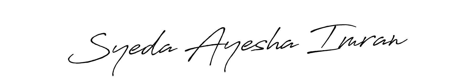 Design your own signature with our free online signature maker. With this signature software, you can create a handwritten (Antro_Vectra_Bolder) signature for name Syeda Ayesha Imran. Syeda Ayesha Imran signature style 7 images and pictures png