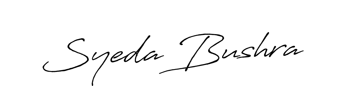 Use a signature maker to create a handwritten signature online. With this signature software, you can design (Antro_Vectra_Bolder) your own signature for name Syeda Bushra. Syeda Bushra signature style 7 images and pictures png