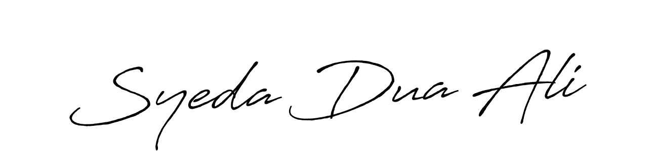 How to make Syeda Dua Ali name signature. Use Antro_Vectra_Bolder style for creating short signs online. This is the latest handwritten sign. Syeda Dua Ali signature style 7 images and pictures png