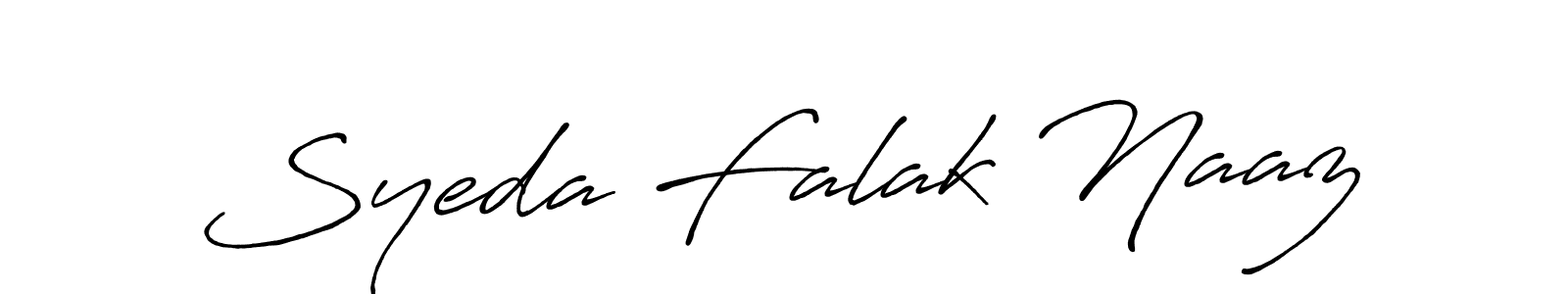 Make a beautiful signature design for name Syeda Falak Naaz. With this signature (Antro_Vectra_Bolder) style, you can create a handwritten signature for free. Syeda Falak Naaz signature style 7 images and pictures png