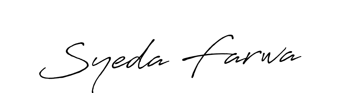 Syeda Farwa stylish signature style. Best Handwritten Sign (Antro_Vectra_Bolder) for my name. Handwritten Signature Collection Ideas for my name Syeda Farwa. Syeda Farwa signature style 7 images and pictures png