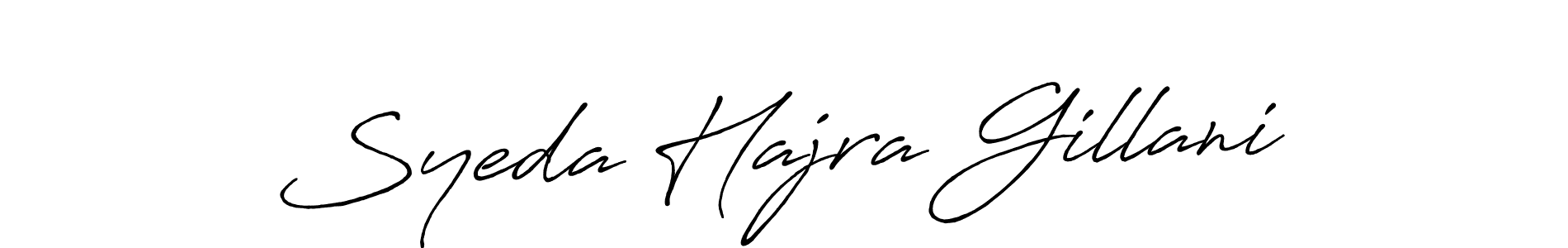 The best way (Antro_Vectra_Bolder) to make a short signature is to pick only two or three words in your name. The name Syeda Hajra Gillani include a total of six letters. For converting this name. Syeda Hajra Gillani signature style 7 images and pictures png