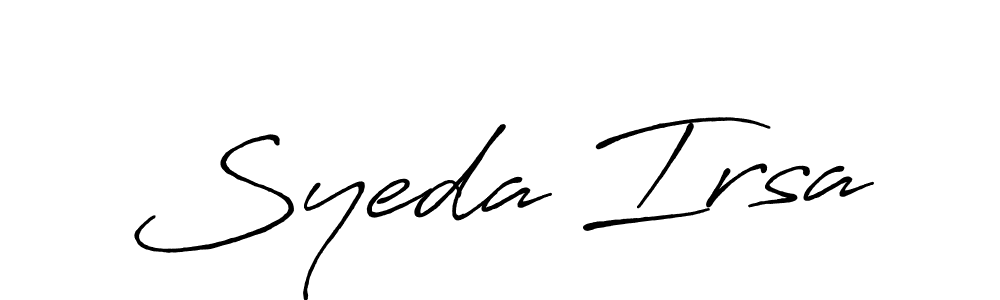 Also we have Syeda Irsa name is the best signature style. Create professional handwritten signature collection using Antro_Vectra_Bolder autograph style. Syeda Irsa signature style 7 images and pictures png