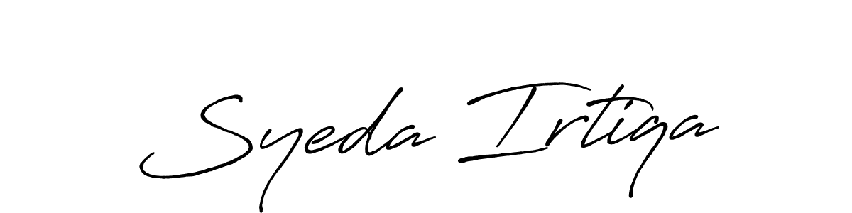 Antro_Vectra_Bolder is a professional signature style that is perfect for those who want to add a touch of class to their signature. It is also a great choice for those who want to make their signature more unique. Get Syeda Irtiqa name to fancy signature for free. Syeda Irtiqa signature style 7 images and pictures png