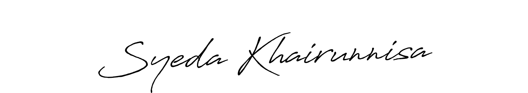 It looks lik you need a new signature style for name Syeda Khairunnisa. Design unique handwritten (Antro_Vectra_Bolder) signature with our free signature maker in just a few clicks. Syeda Khairunnisa signature style 7 images and pictures png