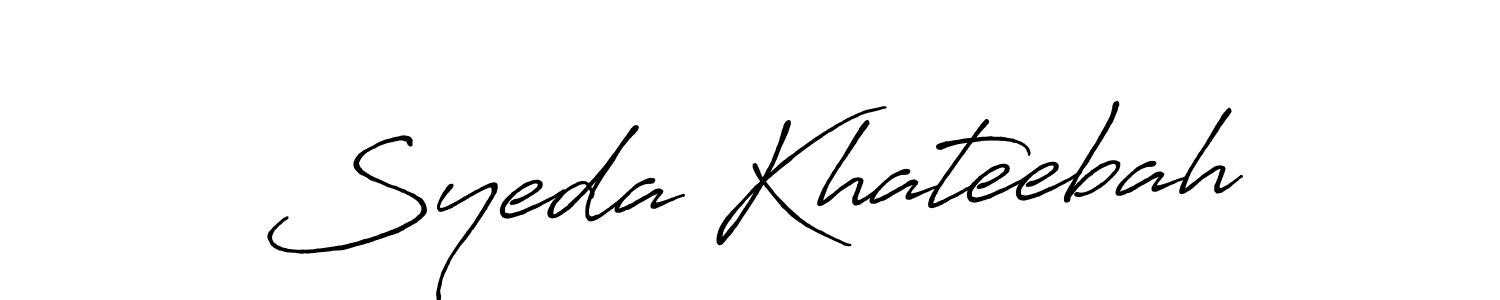 You should practise on your own different ways (Antro_Vectra_Bolder) to write your name (Syeda Khateebah) in signature. don't let someone else do it for you. Syeda Khateebah signature style 7 images and pictures png