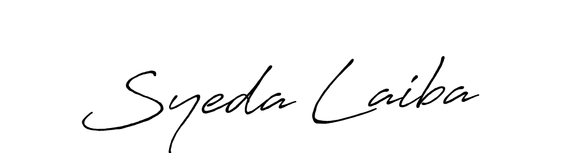 How to make Syeda Laiba name signature. Use Antro_Vectra_Bolder style for creating short signs online. This is the latest handwritten sign. Syeda Laiba signature style 7 images and pictures png