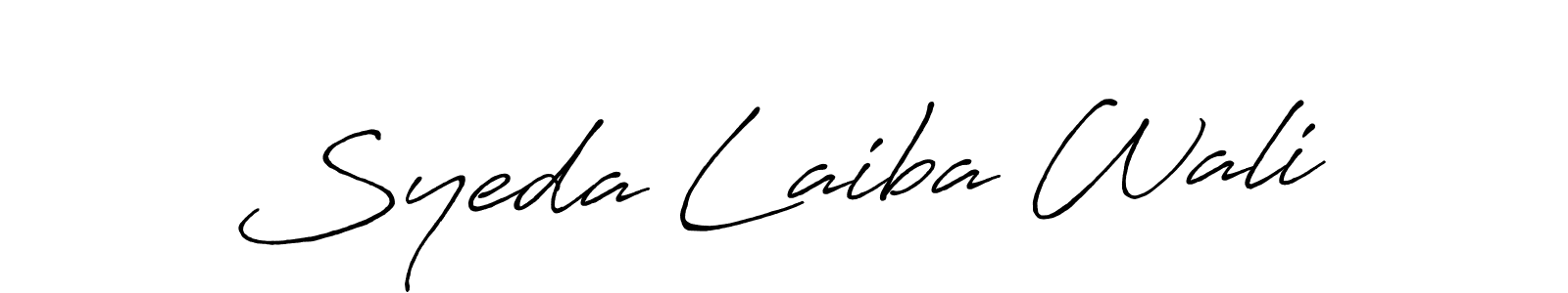 Make a beautiful signature design for name Syeda Laiba Wali. With this signature (Antro_Vectra_Bolder) style, you can create a handwritten signature for free. Syeda Laiba Wali signature style 7 images and pictures png