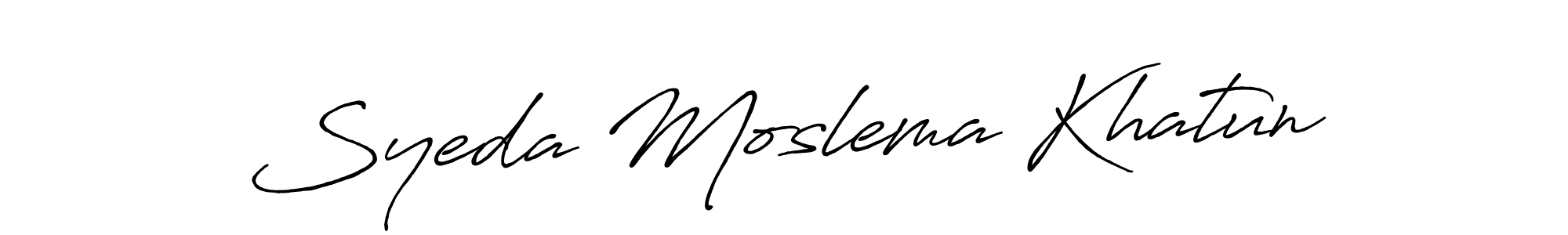 Syeda Moslema Khatun stylish signature style. Best Handwritten Sign (Antro_Vectra_Bolder) for my name. Handwritten Signature Collection Ideas for my name Syeda Moslema Khatun. Syeda Moslema Khatun signature style 7 images and pictures png