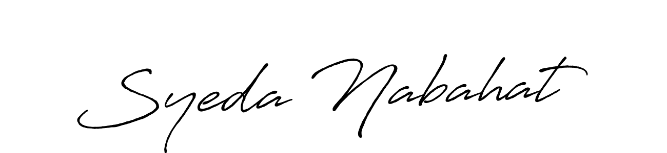 You can use this online signature creator to create a handwritten signature for the name Syeda Nabahat. This is the best online autograph maker. Syeda Nabahat signature style 7 images and pictures png