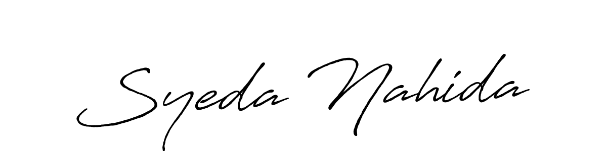 Use a signature maker to create a handwritten signature online. With this signature software, you can design (Antro_Vectra_Bolder) your own signature for name Syeda Nahida. Syeda Nahida signature style 7 images and pictures png