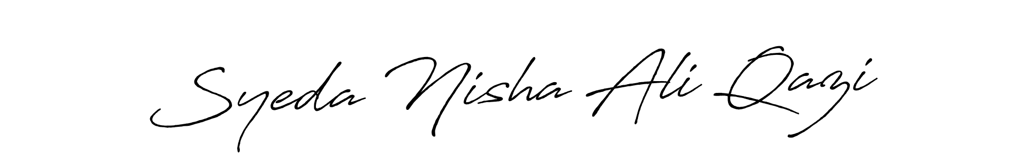 You can use this online signature creator to create a handwritten signature for the name Syeda Nisha Ali Qazi. This is the best online autograph maker. Syeda Nisha Ali Qazi signature style 7 images and pictures png