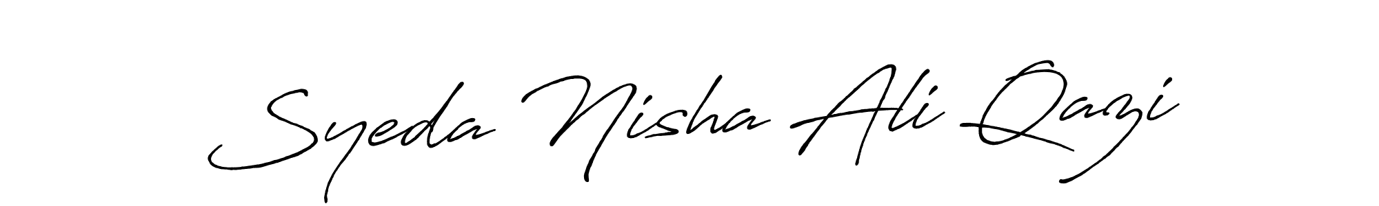 Design your own signature with our free online signature maker. With this signature software, you can create a handwritten (Antro_Vectra_Bolder) signature for name Syeda Nisha Ali Qazi. Syeda Nisha Ali Qazi signature style 7 images and pictures png