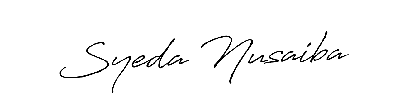 Use a signature maker to create a handwritten signature online. With this signature software, you can design (Antro_Vectra_Bolder) your own signature for name Syeda Nusaiba. Syeda Nusaiba signature style 7 images and pictures png