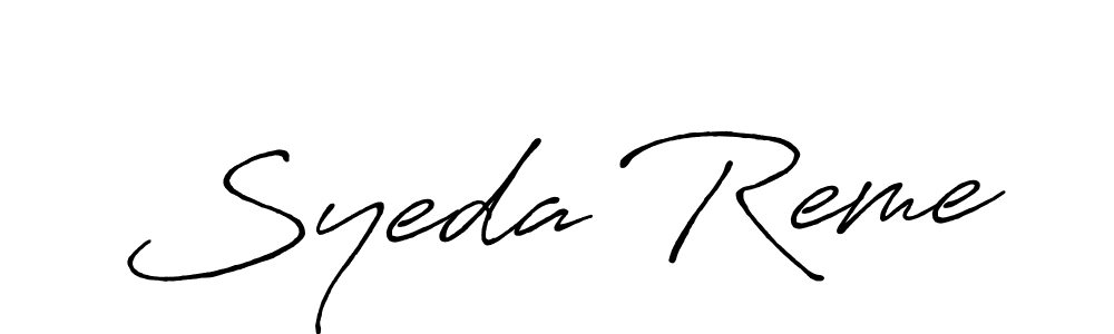 How to make Syeda Reme name signature. Use Antro_Vectra_Bolder style for creating short signs online. This is the latest handwritten sign. Syeda Reme signature style 7 images and pictures png