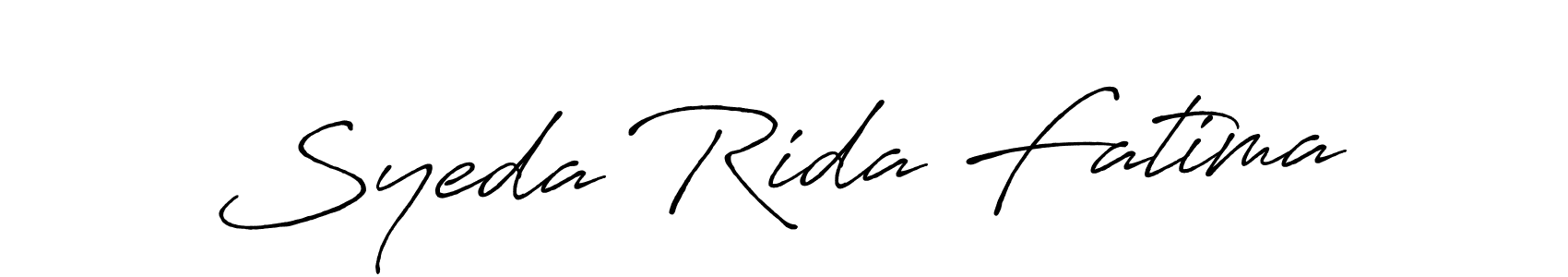 Make a beautiful signature design for name Syeda Rida Fatima. With this signature (Antro_Vectra_Bolder) style, you can create a handwritten signature for free. Syeda Rida Fatima signature style 7 images and pictures png