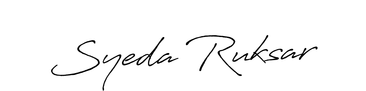 The best way (Antro_Vectra_Bolder) to make a short signature is to pick only two or three words in your name. The name Syeda Ruksar include a total of six letters. For converting this name. Syeda Ruksar signature style 7 images and pictures png