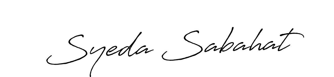 Use a signature maker to create a handwritten signature online. With this signature software, you can design (Antro_Vectra_Bolder) your own signature for name Syeda Sabahat. Syeda Sabahat signature style 7 images and pictures png