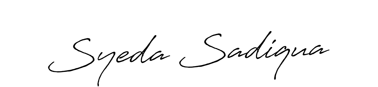 if you are searching for the best signature style for your name Syeda Sadiqua. so please give up your signature search. here we have designed multiple signature styles  using Antro_Vectra_Bolder. Syeda Sadiqua signature style 7 images and pictures png