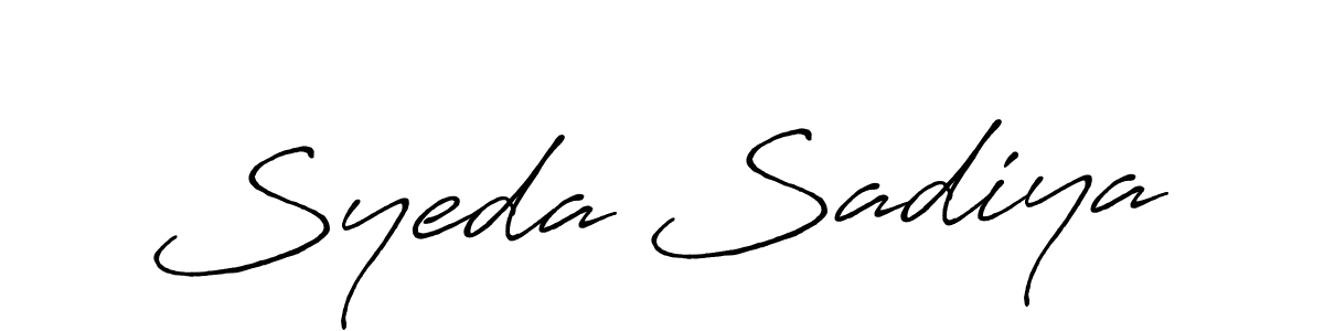 Similarly Antro_Vectra_Bolder is the best handwritten signature design. Signature creator online .You can use it as an online autograph creator for name Syeda Sadiya. Syeda Sadiya signature style 7 images and pictures png