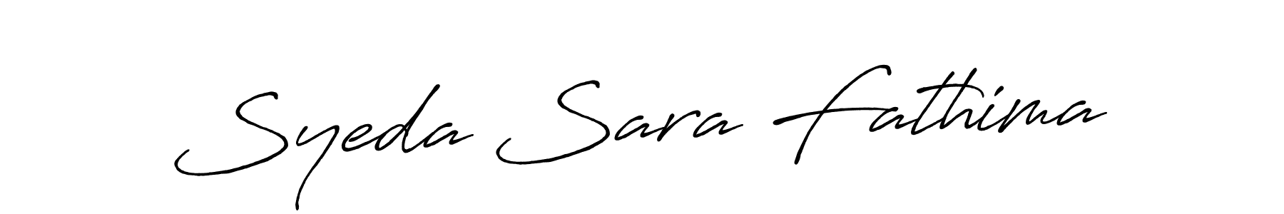 Create a beautiful signature design for name Syeda Sara Fathima. With this signature (Antro_Vectra_Bolder) fonts, you can make a handwritten signature for free. Syeda Sara Fathima signature style 7 images and pictures png