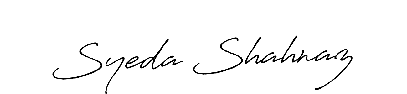 The best way (Antro_Vectra_Bolder) to make a short signature is to pick only two or three words in your name. The name Syeda Shahnaz include a total of six letters. For converting this name. Syeda Shahnaz signature style 7 images and pictures png