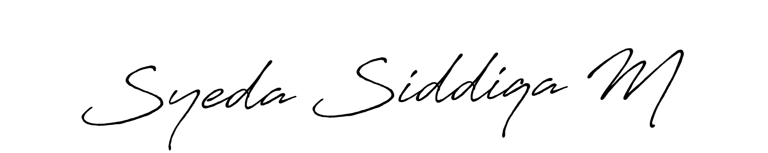 Design your own signature with our free online signature maker. With this signature software, you can create a handwritten (Antro_Vectra_Bolder) signature for name Syeda Siddiqa M. Syeda Siddiqa M signature style 7 images and pictures png