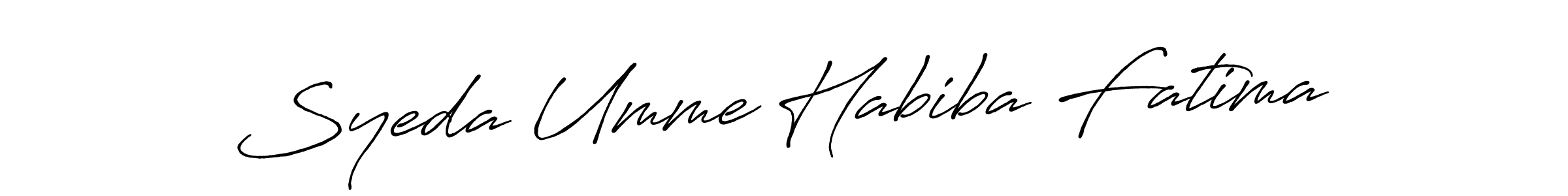 How to make Syeda Umme Habiba Fatima name signature. Use Antro_Vectra_Bolder style for creating short signs online. This is the latest handwritten sign. Syeda Umme Habiba Fatima signature style 7 images and pictures png