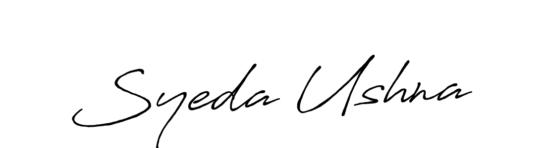 Make a beautiful signature design for name Syeda Ushna. With this signature (Antro_Vectra_Bolder) style, you can create a handwritten signature for free. Syeda Ushna signature style 7 images and pictures png