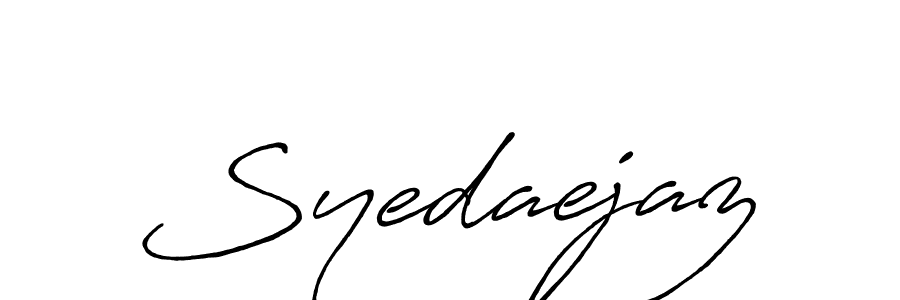 The best way (Antro_Vectra_Bolder) to make a short signature is to pick only two or three words in your name. The name Syedaejaz include a total of six letters. For converting this name. Syedaejaz signature style 7 images and pictures png