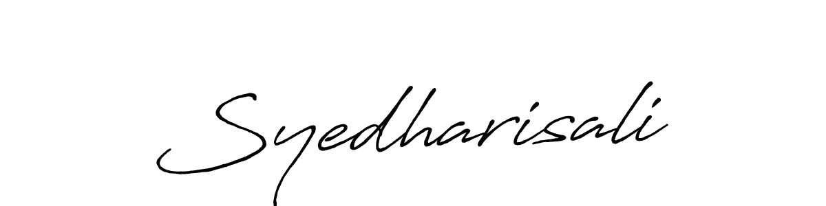 How to make Syedharisali name signature. Use Antro_Vectra_Bolder style for creating short signs online. This is the latest handwritten sign. Syedharisali signature style 7 images and pictures png