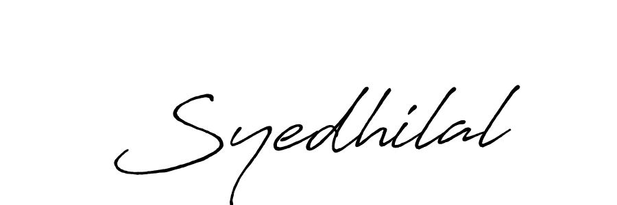 Create a beautiful signature design for name Syedhilal. With this signature (Antro_Vectra_Bolder) fonts, you can make a handwritten signature for free. Syedhilal signature style 7 images and pictures png