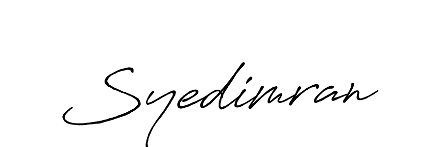 Use a signature maker to create a handwritten signature online. With this signature software, you can design (Antro_Vectra_Bolder) your own signature for name Syedimran. Syedimran signature style 7 images and pictures png