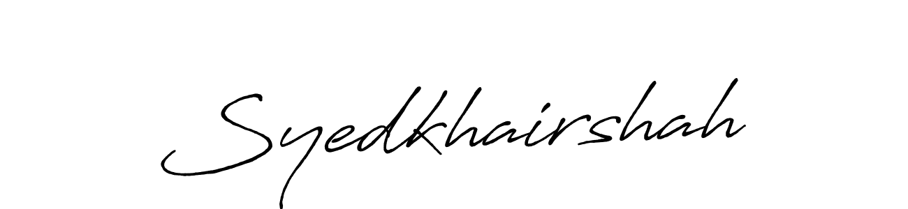 Create a beautiful signature design for name Syedkhairshah. With this signature (Antro_Vectra_Bolder) fonts, you can make a handwritten signature for free. Syedkhairshah signature style 7 images and pictures png