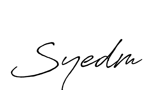 The best way (Antro_Vectra_Bolder) to make a short signature is to pick only two or three words in your name. The name Syedm include a total of six letters. For converting this name. Syedm signature style 7 images and pictures png