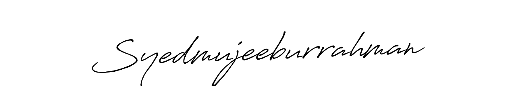 How to make Syedmujeeburrahman name signature. Use Antro_Vectra_Bolder style for creating short signs online. This is the latest handwritten sign. Syedmujeeburrahman signature style 7 images and pictures png