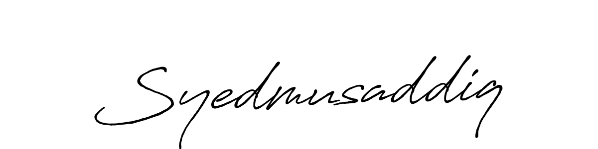 Design your own signature with our free online signature maker. With this signature software, you can create a handwritten (Antro_Vectra_Bolder) signature for name Syedmusaddiq. Syedmusaddiq signature style 7 images and pictures png