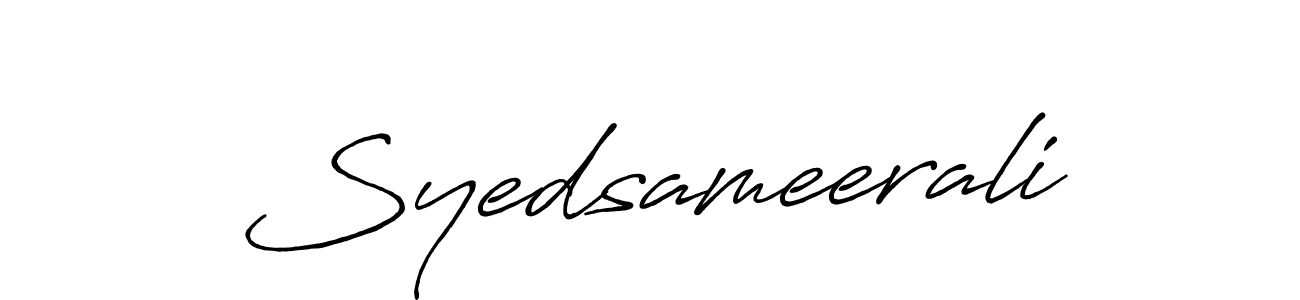 How to make Syedsameerali name signature. Use Antro_Vectra_Bolder style for creating short signs online. This is the latest handwritten sign. Syedsameerali signature style 7 images and pictures png