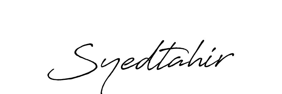 How to make Syedtahir name signature. Use Antro_Vectra_Bolder style for creating short signs online. This is the latest handwritten sign. Syedtahir signature style 7 images and pictures png