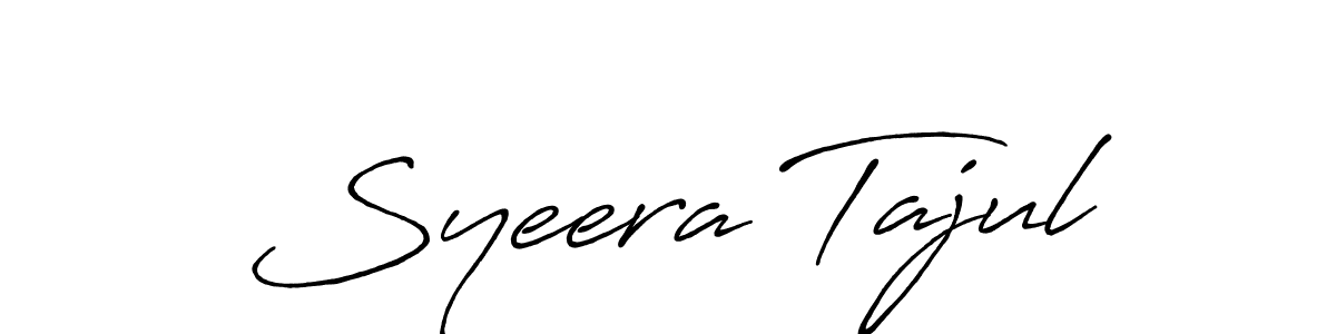 The best way (Antro_Vectra_Bolder) to make a short signature is to pick only two or three words in your name. The name Syeera Tajul include a total of six letters. For converting this name. Syeera Tajul signature style 7 images and pictures png