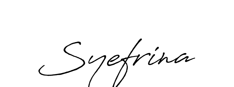 The best way (Antro_Vectra_Bolder) to make a short signature is to pick only two or three words in your name. The name Syefrina include a total of six letters. For converting this name. Syefrina signature style 7 images and pictures png