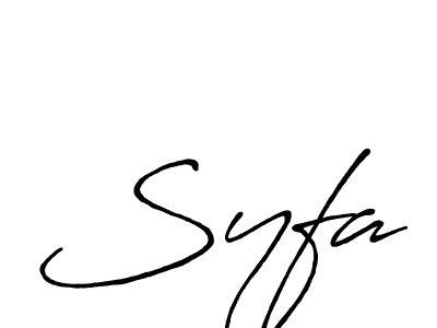 Create a beautiful signature design for name Syfa. With this signature (Antro_Vectra_Bolder) fonts, you can make a handwritten signature for free. Syfa signature style 7 images and pictures png