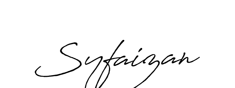 How to make Syfaizan name signature. Use Antro_Vectra_Bolder style for creating short signs online. This is the latest handwritten sign. Syfaizan signature style 7 images and pictures png