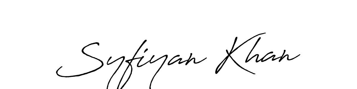 Design your own signature with our free online signature maker. With this signature software, you can create a handwritten (Antro_Vectra_Bolder) signature for name Syfiyan Khan. Syfiyan Khan signature style 7 images and pictures png