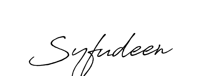 Create a beautiful signature design for name Syfudeen. With this signature (Antro_Vectra_Bolder) fonts, you can make a handwritten signature for free. Syfudeen signature style 7 images and pictures png