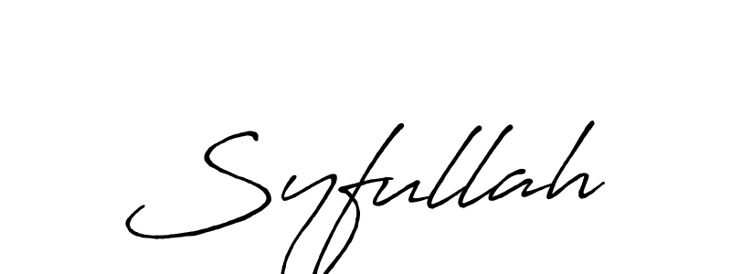 if you are searching for the best signature style for your name Syfullah. so please give up your signature search. here we have designed multiple signature styles  using Antro_Vectra_Bolder. Syfullah signature style 7 images and pictures png